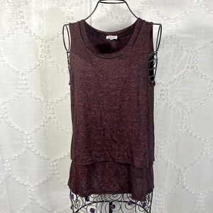 Splendid burgundy melange tank with split back size XS